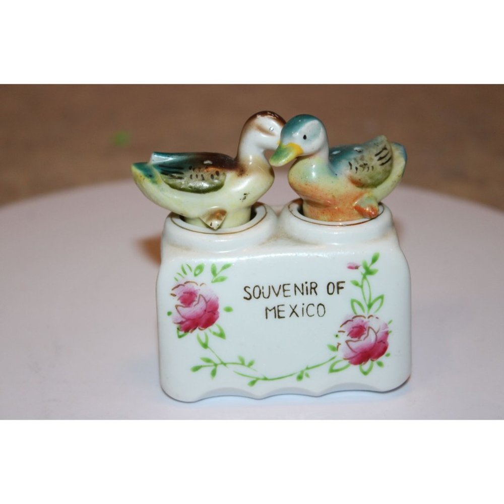 Salt & Pepper Shakers - Nodding Ducks in stand from Japan.